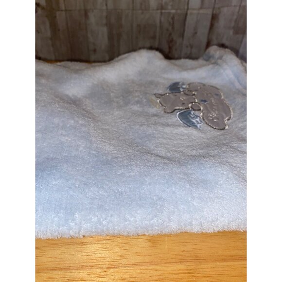 Baby Starters Blue Bless Our Baby Blanket Nursery Swaddle 29” X 26” Angel Bear - Picture 6 of 8